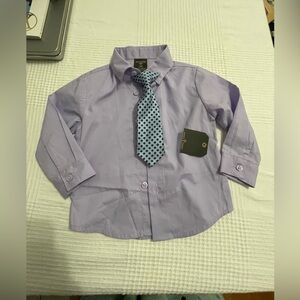 Dockers Purple Dress Shirt with Tie 24 months